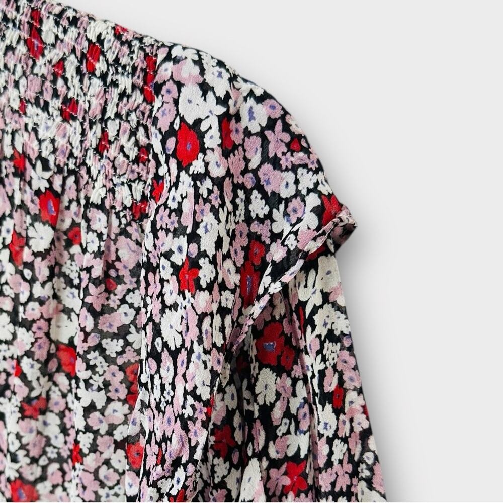 Anthropologie Magali Pascal Kazane Midi Dress Women’s Size XS Black Red Floral - Picture 5 of 15